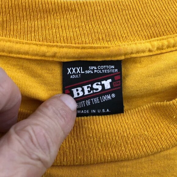 Fruit Of The Loom Mens Jones High Alumni T-Shirt XXXL Yellow Short Sleeve Casual - Picture 3 of 12